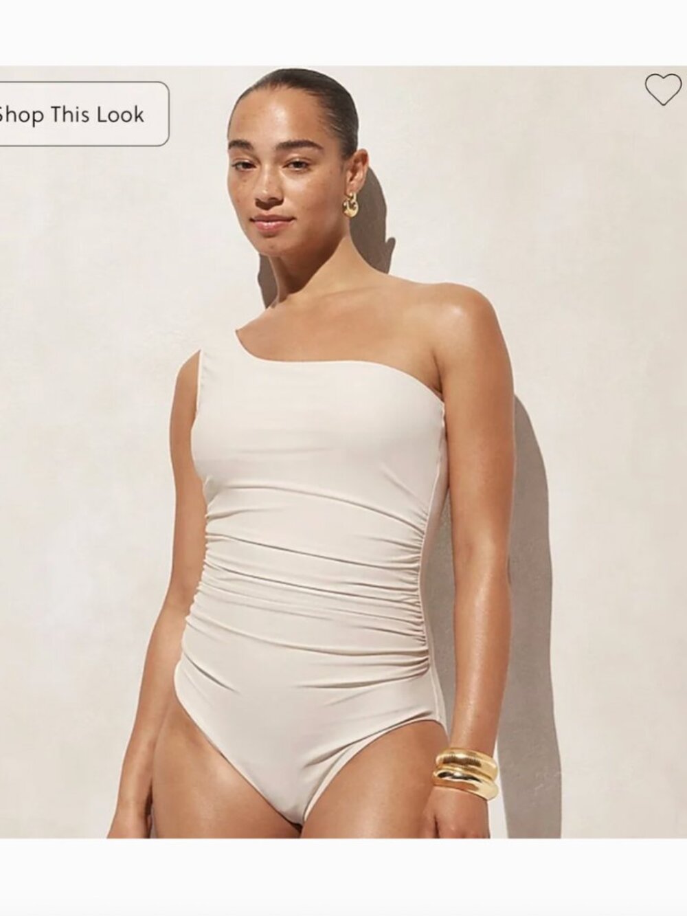 J. Crew Plus size 22 NWT 1-shldr one-piece bathing swimsuit - cream - 22